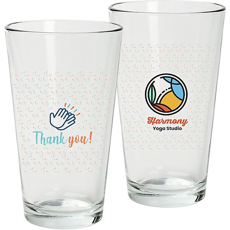 Full Color Wrap Mixing Glass 16 Oz