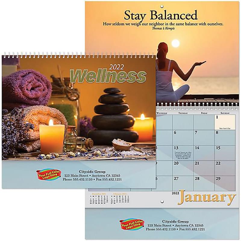 Full Clr Wellness Wall Calendar