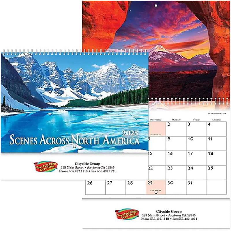 Full Color Scenes Across America Spiral Wall Calen