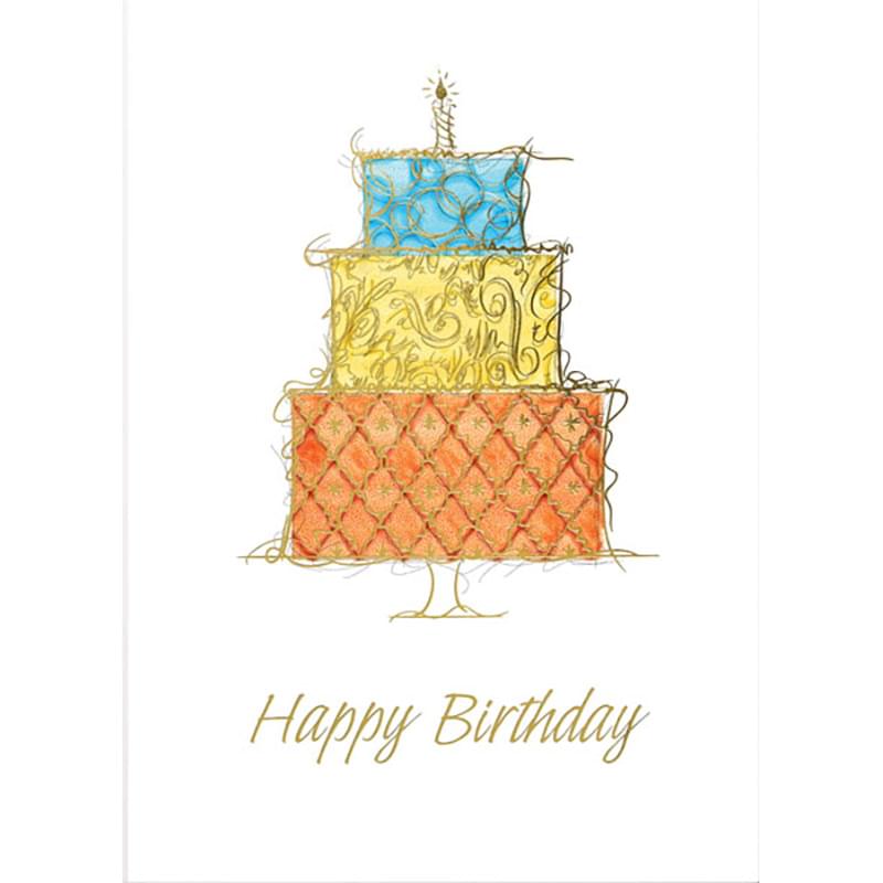 Three Tiered Birthday Cake Greeting Card