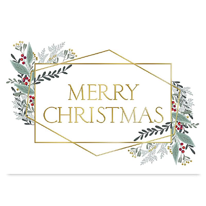 Merry Christmas Gold Greeting Card