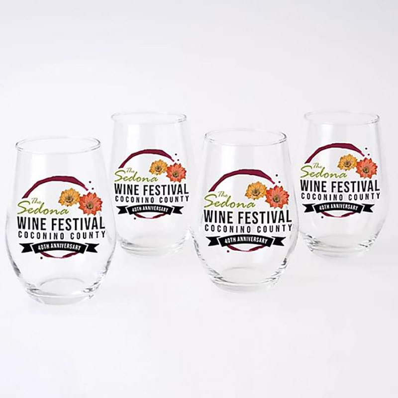 FULL COLOR STEMLESS WINE GLASS GIFT SET OF 4