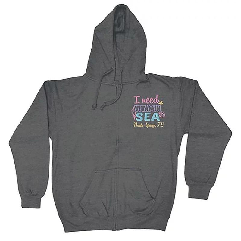 Adult Full Zip Vantage Heather Hoodie - Embroidery