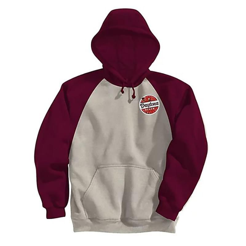 Adult Fleece Colorblock Baseball Hoodie - Emb