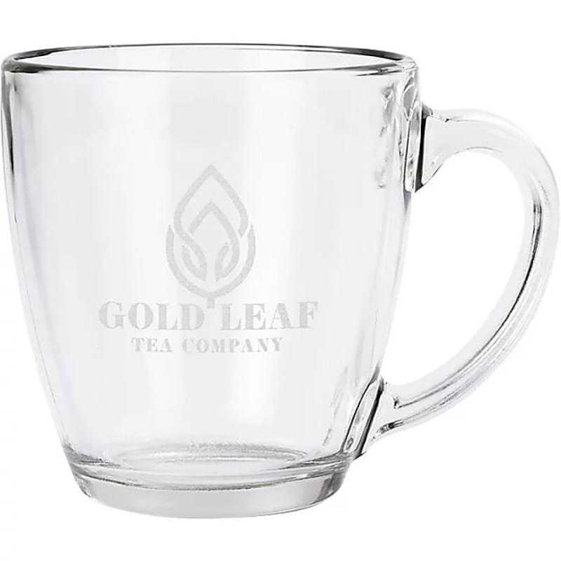 Etched Tapered Glass Mug 15.5 oz