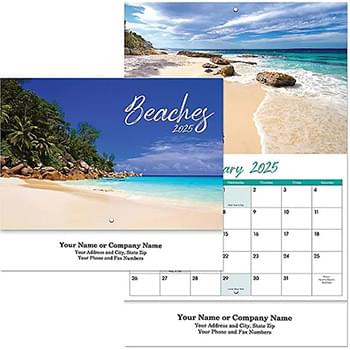 Beaches Stitched Wall Calendar