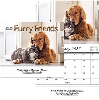 Furry Friends Stitched Wall Calendar