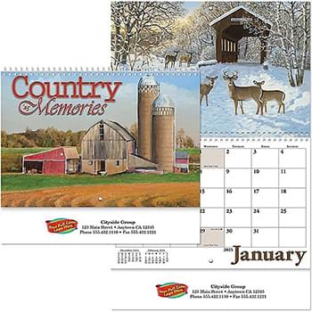 Full Color Country Memories Spiral Wall Calendar