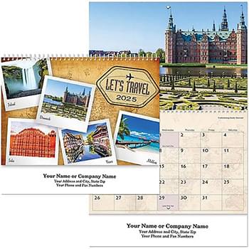 Let's Travel Spiral Wall Calendar