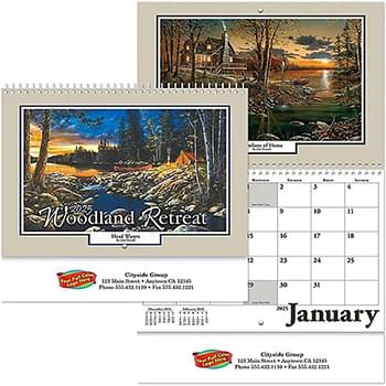 Full Color Woodland Retreat Spiral Wall Calendar