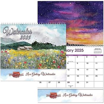 Watercolor Spiral Wall Calendar