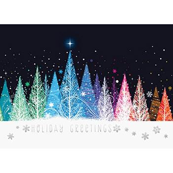 Color Bright Trees Holiday Greeting Card