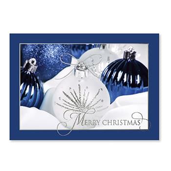 Blue & White Ornament Holiday Greeting Card