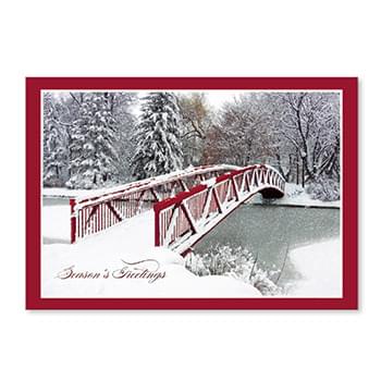 Snow Covered Bridge Holiday Greeting Card