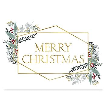 Merry Christmas Gold Greeting Card