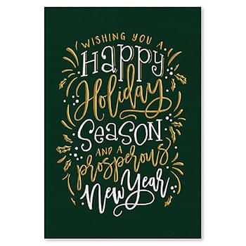 Green & Gold Holiday Greeting Card