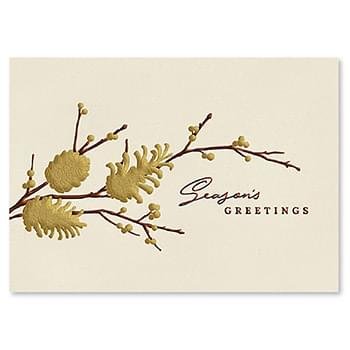 Gold Winter Greetings Card