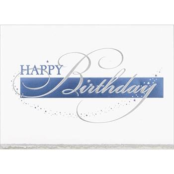 Blue & Silver Foil Birthday Card