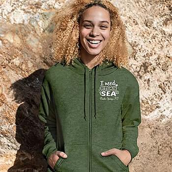 Adult Full Zip Vantage Heather Hoodie - Screen