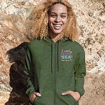 Adult Full Zip Vantage Heather Hoodie - Embroidery