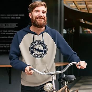 Adult Fleece Colorblock Baseball Hoodie-Screen