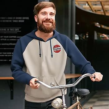 Adult Fleece Colorblock Baseball Hoodie - Emb