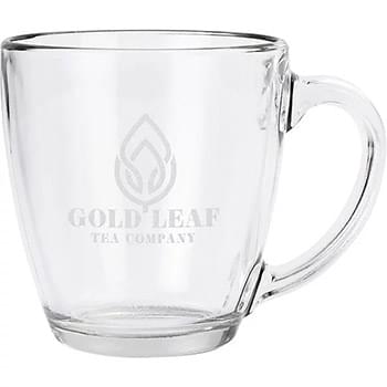 Etched Tapered Glass Mug 15.5 oz